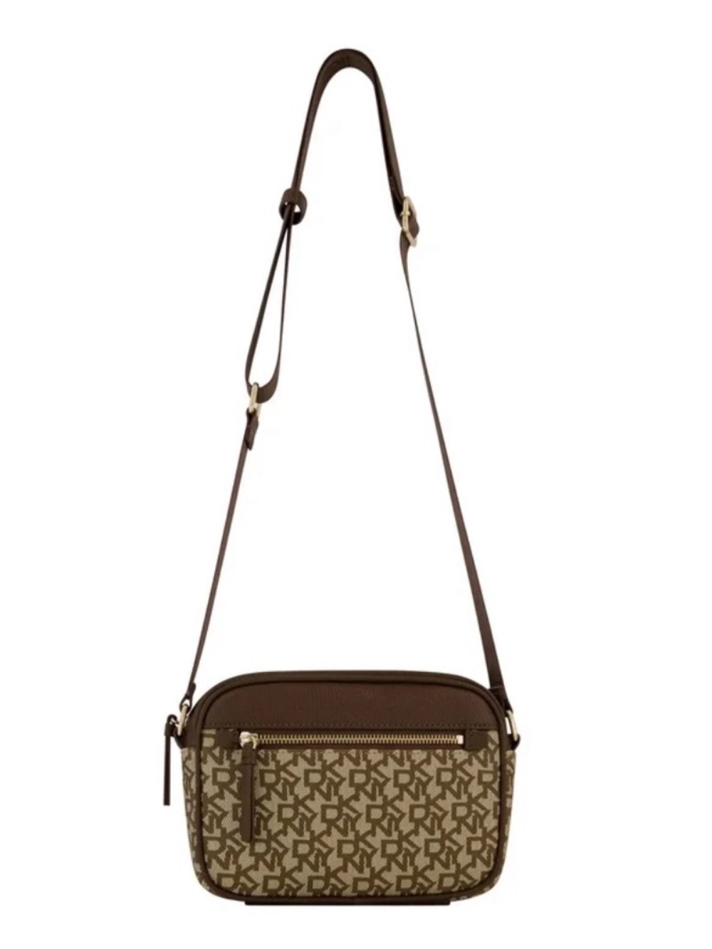 DKNY Brown Monogram Crossbody Bag with Adjustable Strap NWT